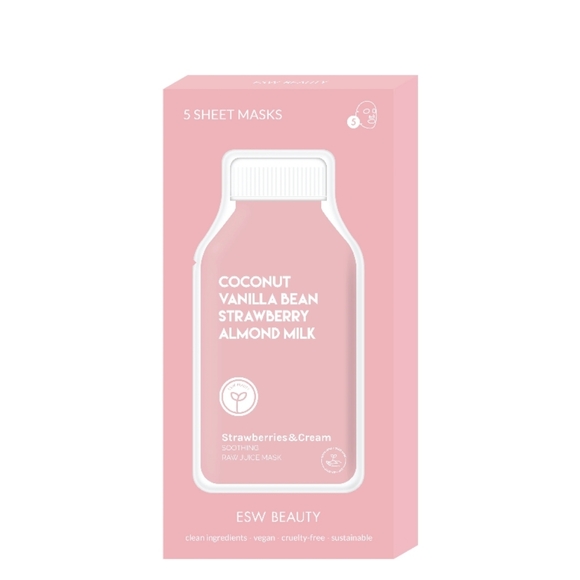 💕NIB ESW Strawberries & Cream Soothing Raw Juice Mask Box💕 - Picture 3 of 5